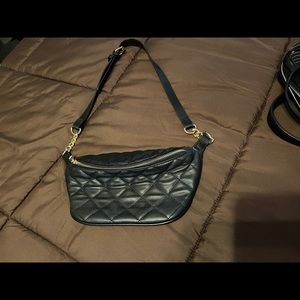 Aldo Black faux leather Fannypack.